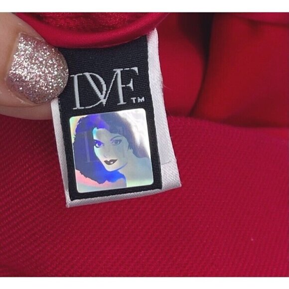 Diane von Fruestenberg Sz 8 Red Arita Sheath Mini Dress Stretch Zip Back Holiday - Picture 6 of 9